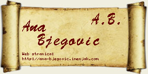 Ana Bjegović vizit kartica